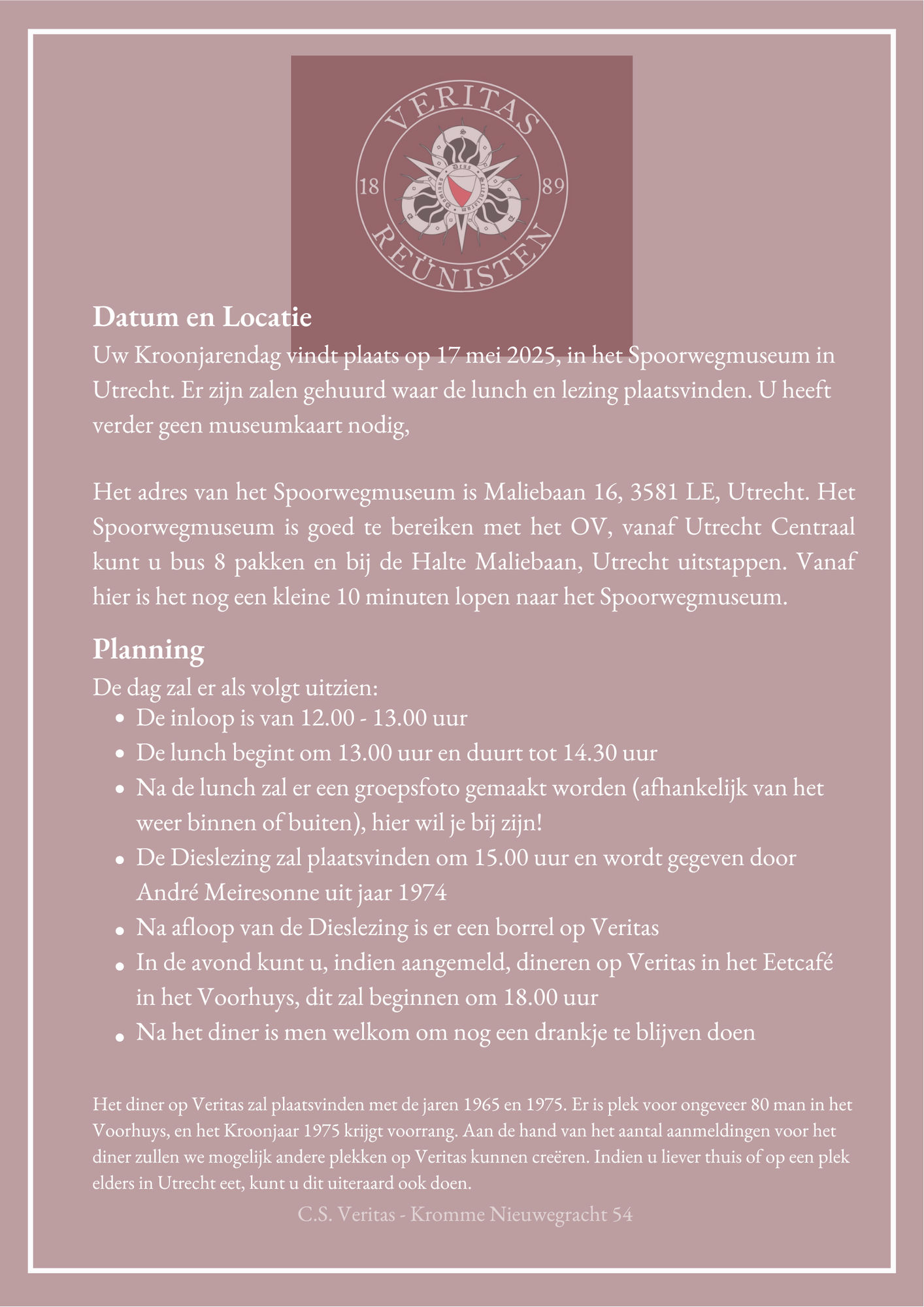 Kroonjarendag 17 maart uitnodiging!