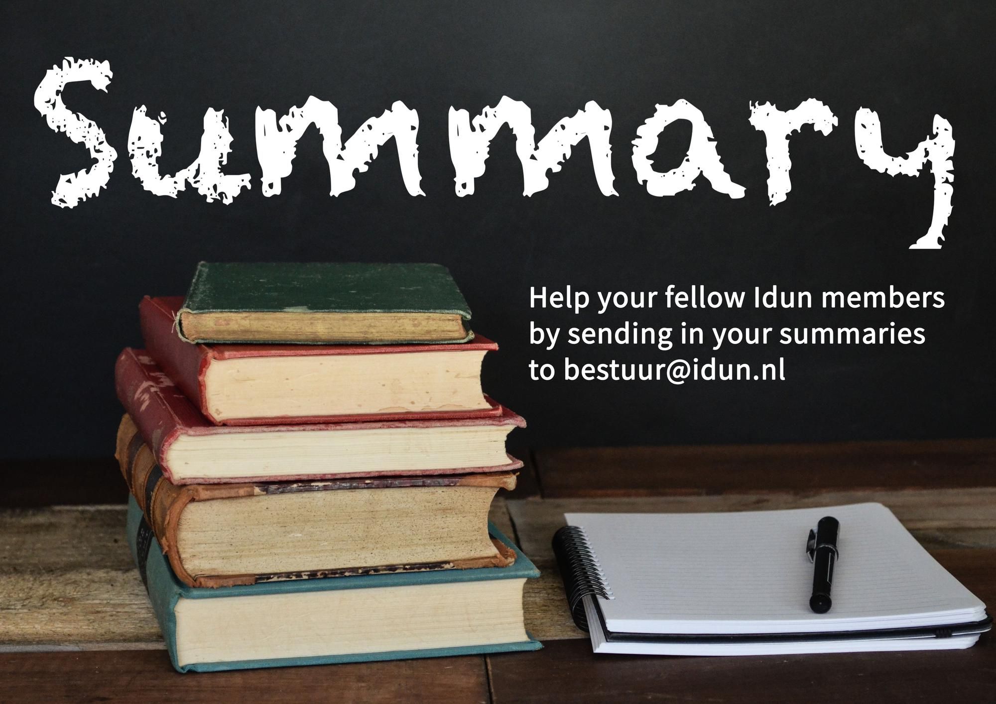 GLV Idun is looking for summaries!