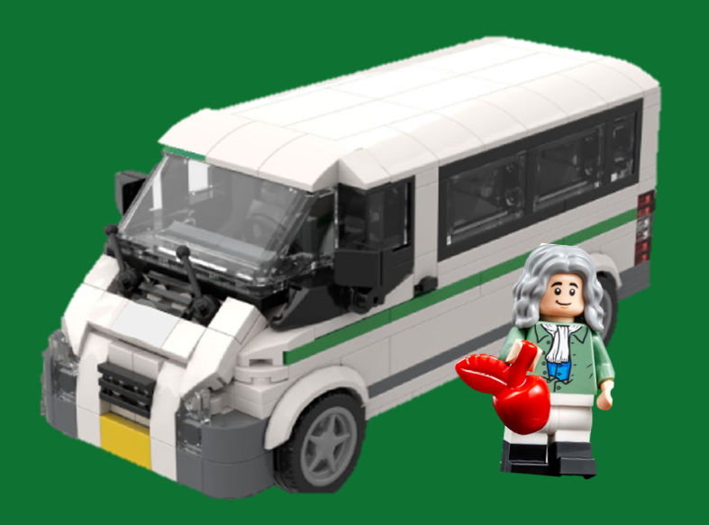Lustrum Merch Legoset Newton van