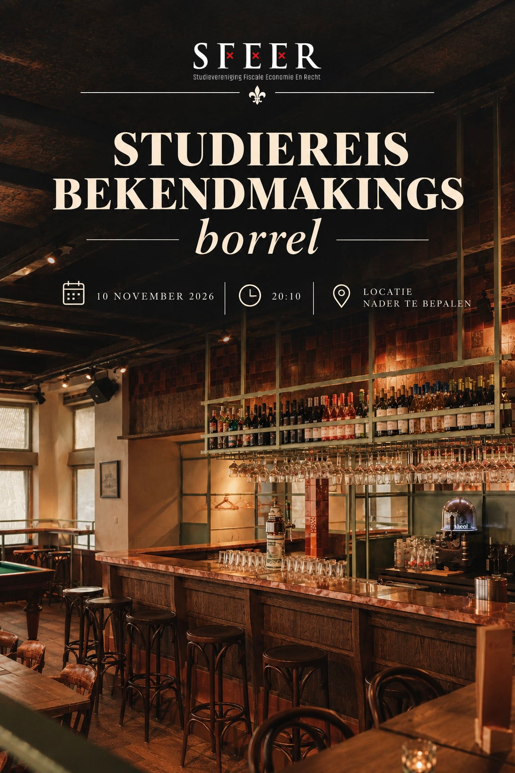 Bekendmaking studiereis borrel 