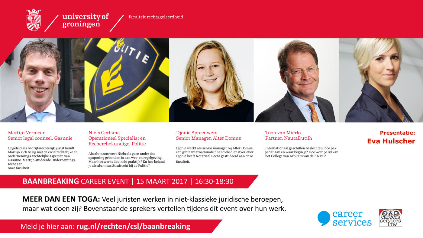 Kom 15 maart naar het baanbreaking career event!