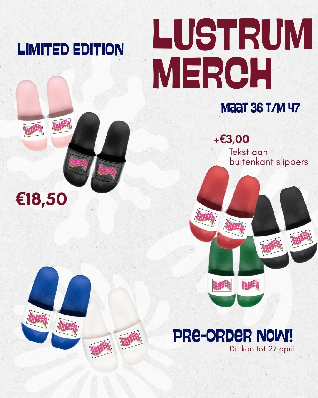 Lustrum badslippers met alleen het logo 