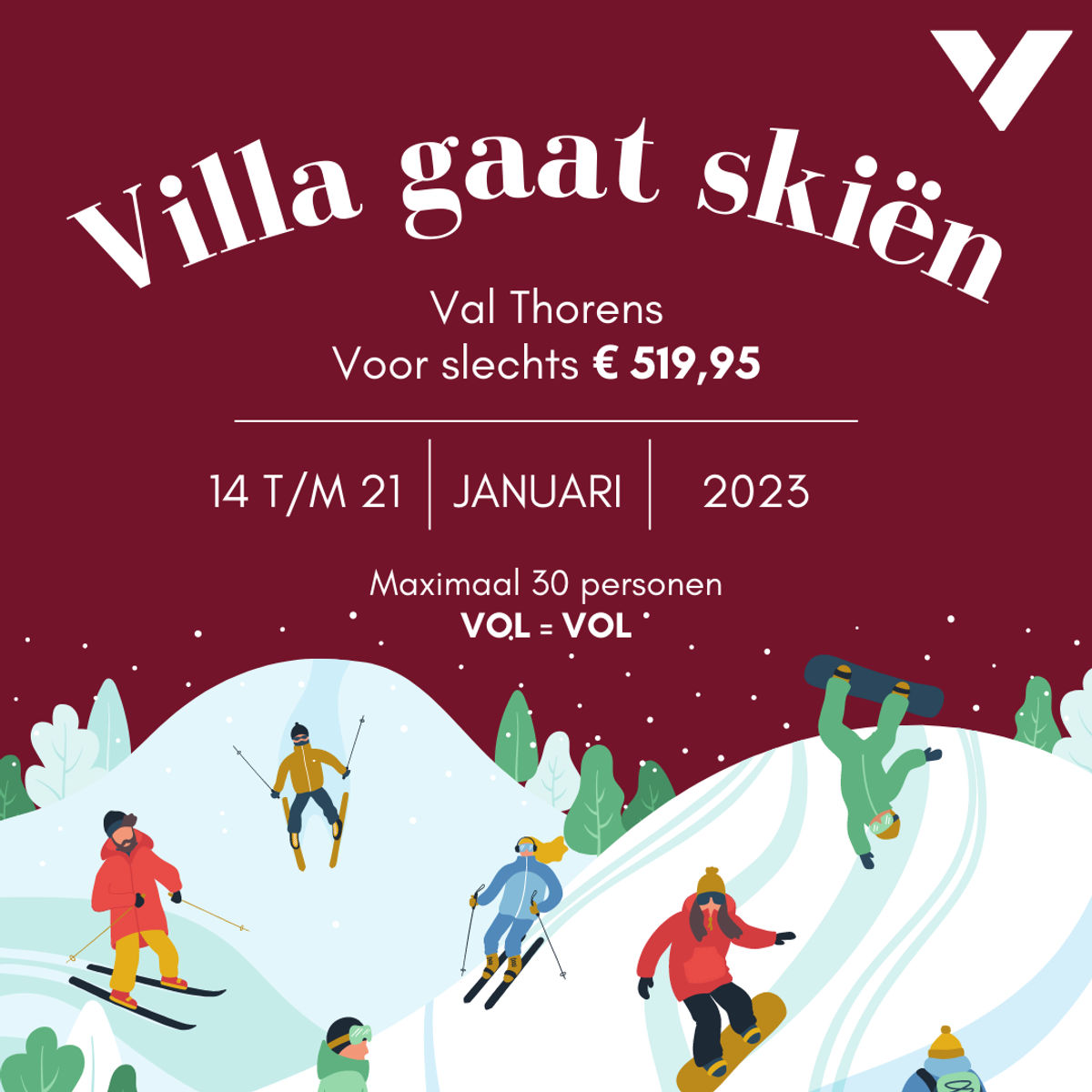 Villa gaat skiën
